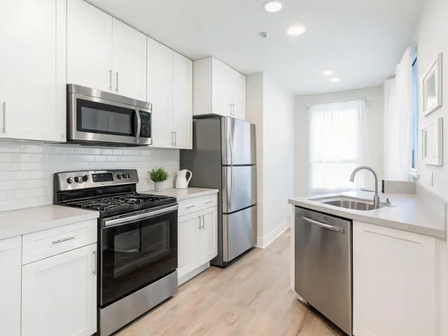 Multifamily apartment kitchen quartz