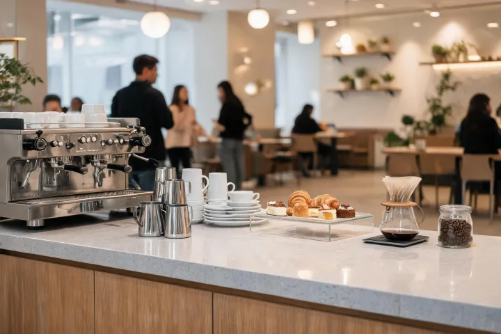 Retail cafe counter quartz