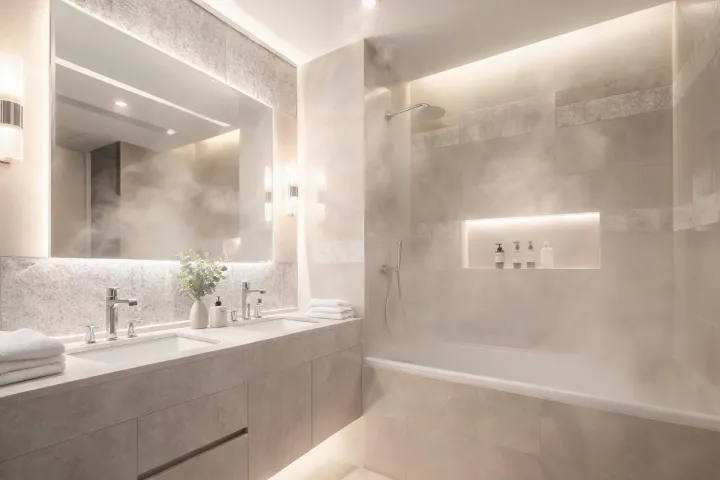 Luxury bath spa wet room accents